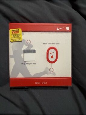 Nike + iPod Sensor in Red/Orange and White new, never unused, classic, vintage